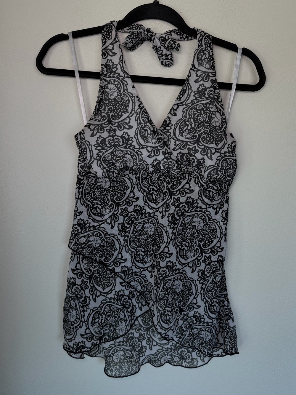 Vintage Y2K BCX Asymmetrical Chiffon Halter Tank Top Fairy Whimsical